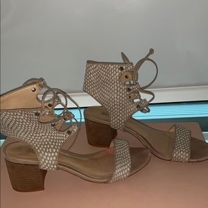 SCHUTZ lace front sandal leather sole